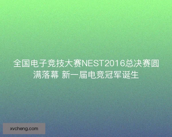 全国电子竞技大赛NEST2016总决赛圆满落幕 新一届电竞冠军诞生