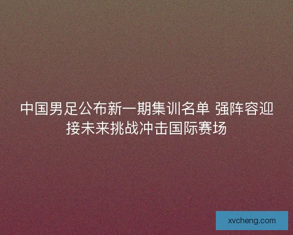 中国男足公布新一期集训名单 强阵容迎接未来挑战冲击国际赛场