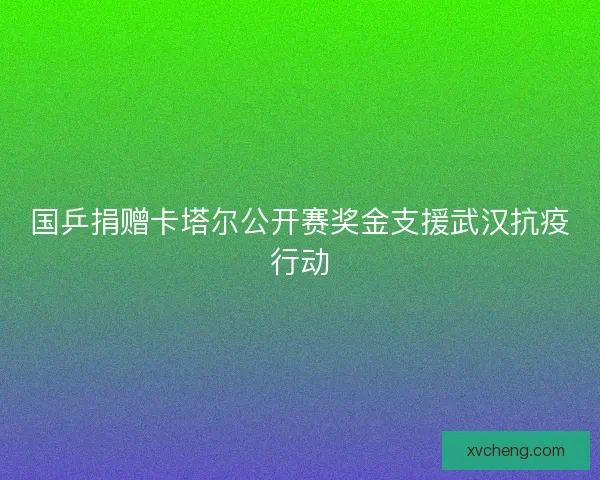 国乒捐赠卡塔尔公开赛奖金支援武汉抗疫行动